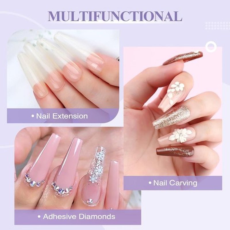 SAVILAND Acrylic Nail Kit for Beginners - Clear, White & Pink Powder, 1.7 fl oz Liquid, 100Pcs Tools