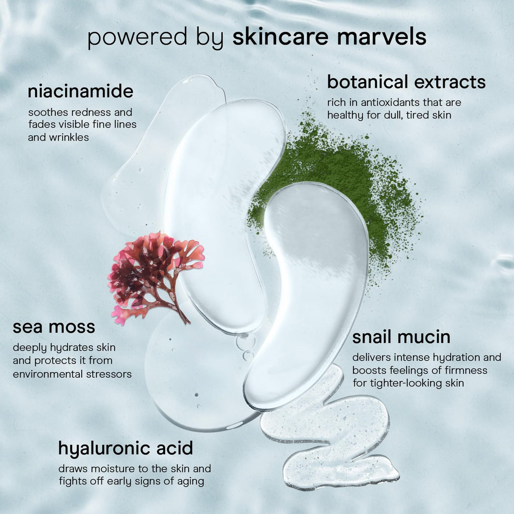 Baebody Advanced Snail Mucin Under Eye Masks (6 Pairs), Under Eye Patches for Puffy Eyes and Dark Circles, Hydrating Under Eye Patches to Reduce Fine Lines, Under Eye Patches Korean Inspired