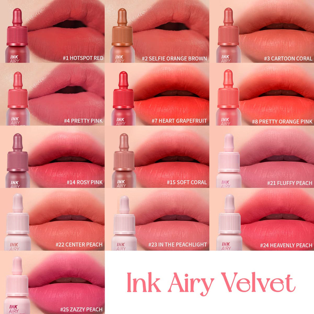 Peripera Ink Airy Velvet Lip Tint | High-Pigmentation, Lightweight, Soft, Moisturizing, Not Animal Tested (23)