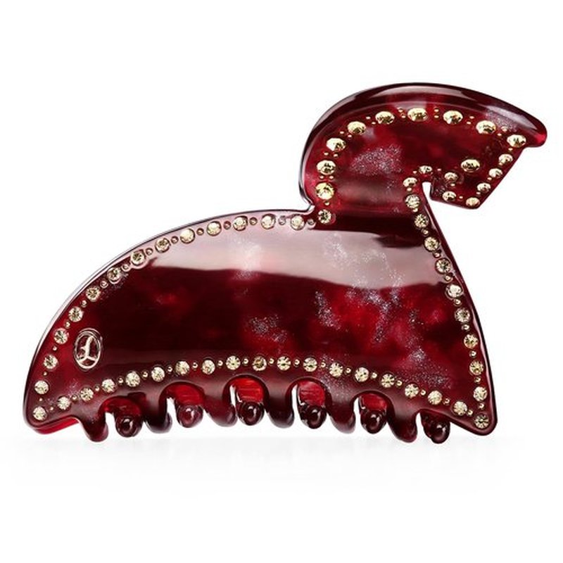 LOVIME Red Hair Clips for Women, Luxury 3 Inch Cute Claw Clips for Thin & Medium Thick Hair Girls, No Slip French Hair Clip, Durable Acetate Hair Accessories for Birthday Horse Gifts for Women