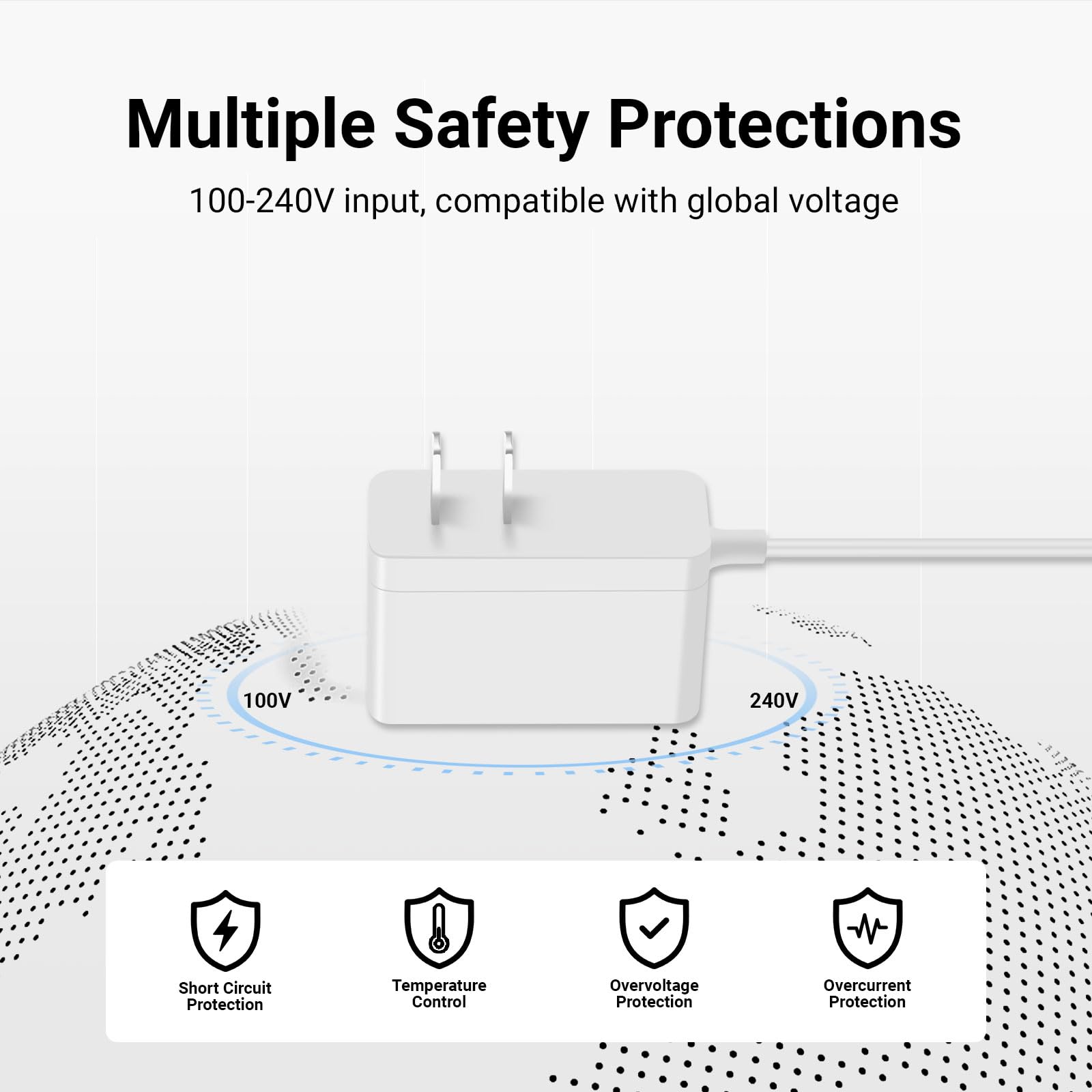 Charger Compatible with Philips Epilator Wet & Dry Series 8000 BRE700/04 BRE720/14 BRE740/14 Shaver and Trimmer for Women Replacement Power Adapter 15V Charging Cord Cable White