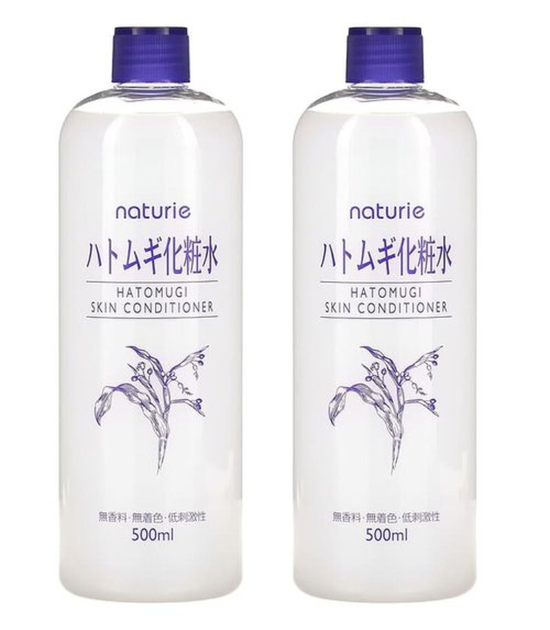 Naturie Adlay (Hatomugi) Skin Conditioner Lotion Toner 500ml Coix Seed Extract 2pack Bundle