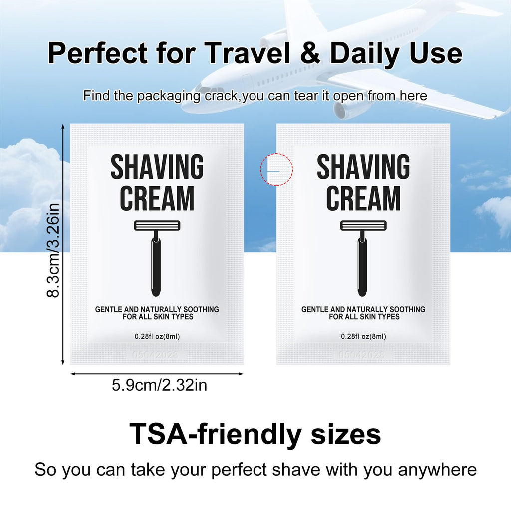Travel Shaving Cream Bulk for Men 8ml/0.28fl oz,Disposable Shaving Cream in Bulk Individual Travel Shave Cream for Hotel Homeless Charity Home Nursing(Unscented,Pack of 200)