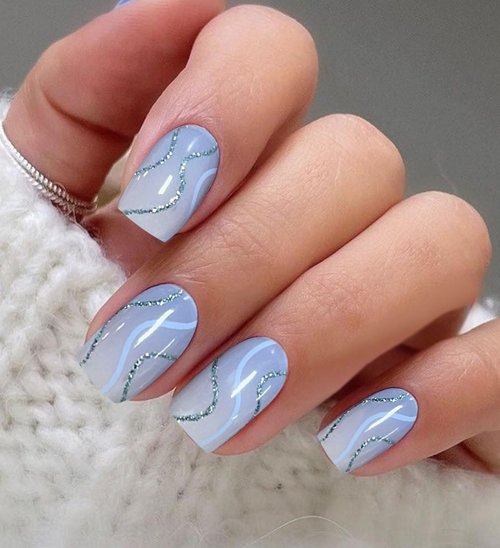 JMEOWIO Gel Nail Stickers French Tip Gradient Semi Cured Gel Nail Strips Wraps UV/LED Nails Art Design Decoration Accessories