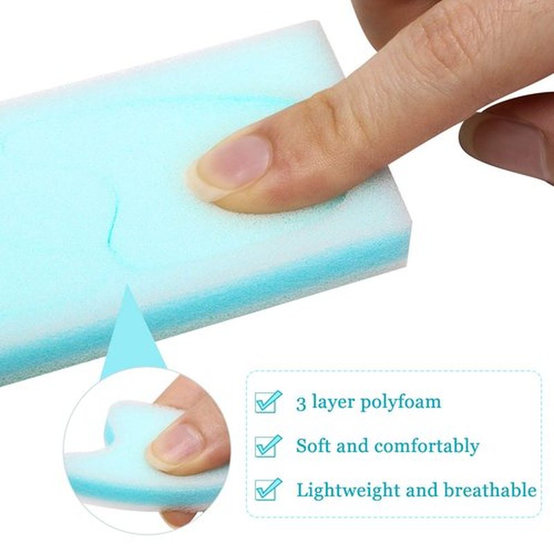 Mudder 16 Pieces Foam Toe Spacers for Feet Women 3 Layer Foam Toe Separators for Overlapping Women Men Relief Friction Hammer and Prevent Corns