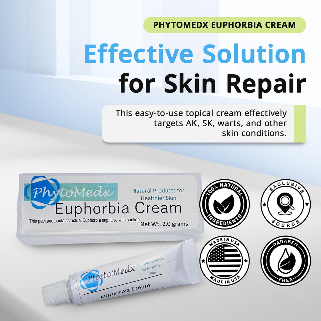 PhytoMedx - Euphorbia Cream, Radium Weed, Exclusive Source of Euphorbia Sap formulated into an Easy-to-Use Skin Care Spot Cream for Sun-Damaged Skin, 2.0 g
