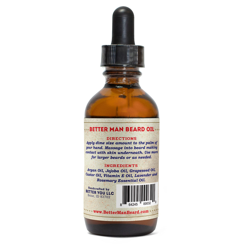 Better MAN Beard Original Kit - 3-Piece Beard Grooming Kit with Moisturizing Balm, Conditioning Oil & Sandalwood Comb - KIT-ORG