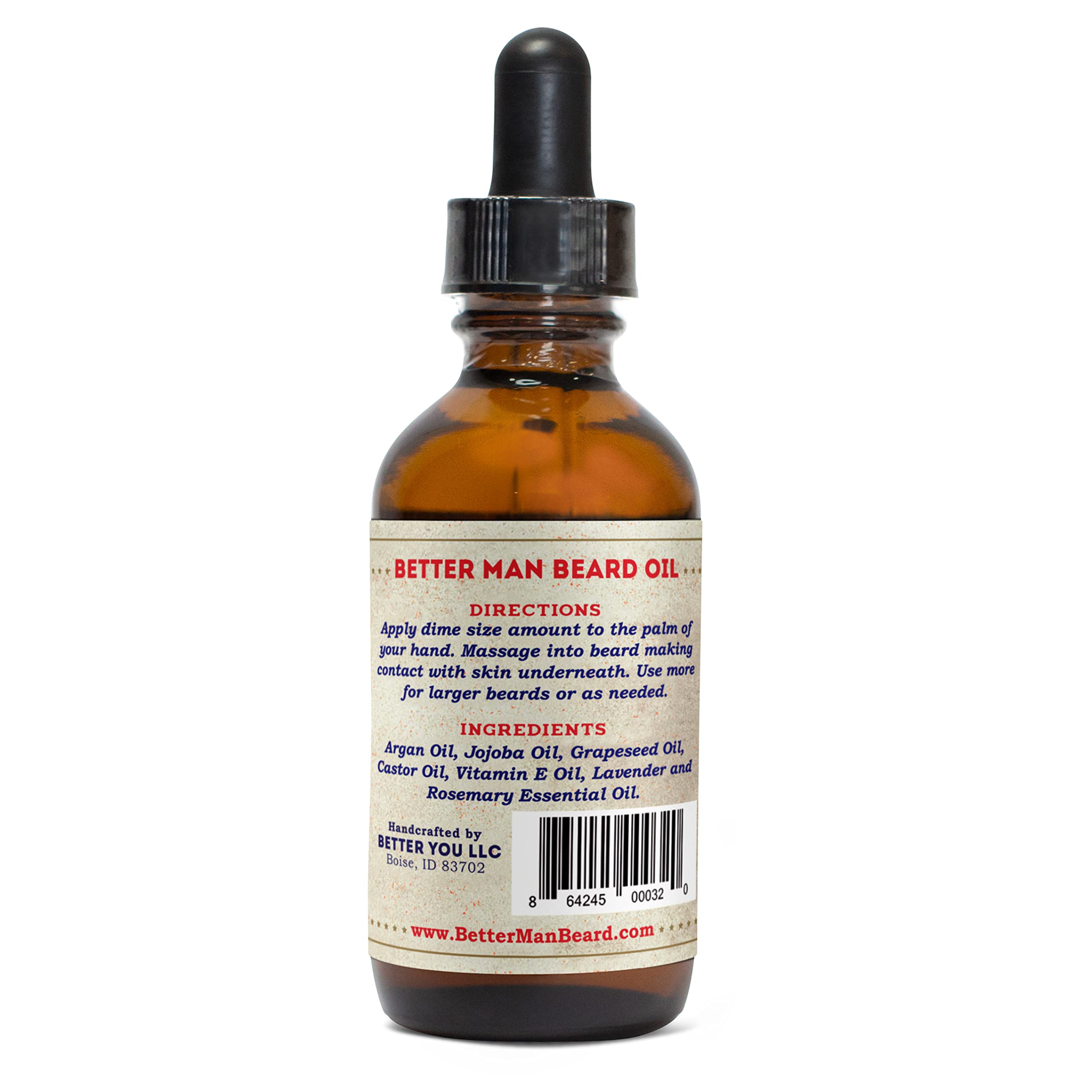 Better MAN Beard Original Kit - 3-Piece Beard Grooming Kit with Moisturizing Balm, Conditioning Oil & Sandalwood Comb - KIT-ORG