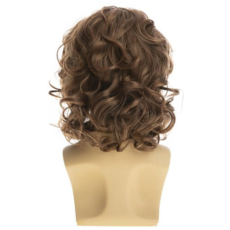 Baruisi Mens Short Curly Wig Light Brown Fluffy Cosplay Costume Hair Wig