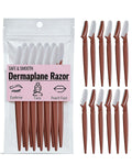 Dermaplane razor for Women – Gentle face razors for women & eyebrow razor Kit for Peach Fuzz Removal, Safe Protective Blade, Painless Facial Hair Remover & Exfoliating Tool, Pink,12-Pack