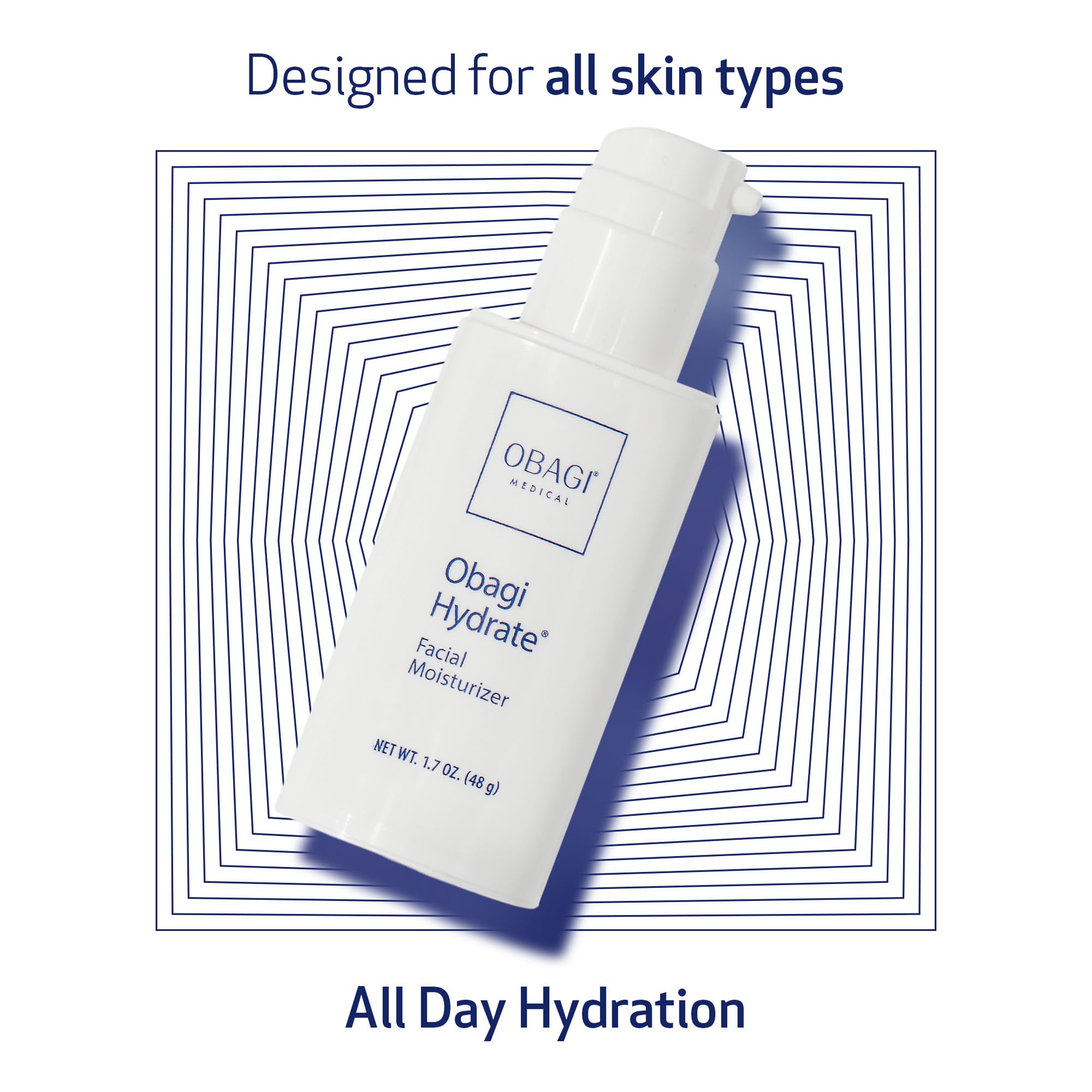 Obagi Hydrate Facial Moisturizer – Non-Comedogenic Intensely Hydrating All Day Moisturizer that Combats Dryness with Tara Seed Extract, Shea Butter, Avocado Oil & Glycerin – All Skin Types – 1.7 oz