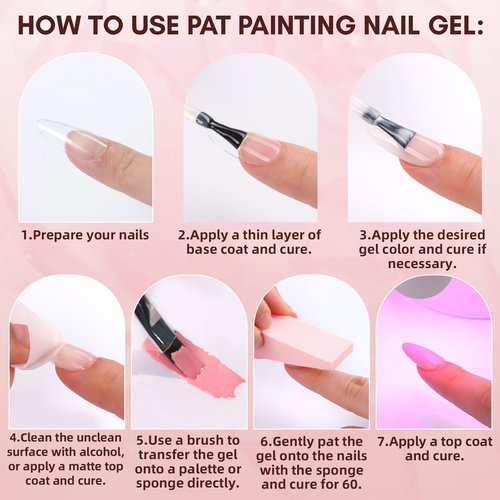 Makartt Ombre Gel Nail Polish Kit: 6 Colors Gradient Blush Effect, Upgrade Pat Painting Gel with Nail Sponge & Drawing Brush for Ombre Winter Manicure White Pink Brown Nude