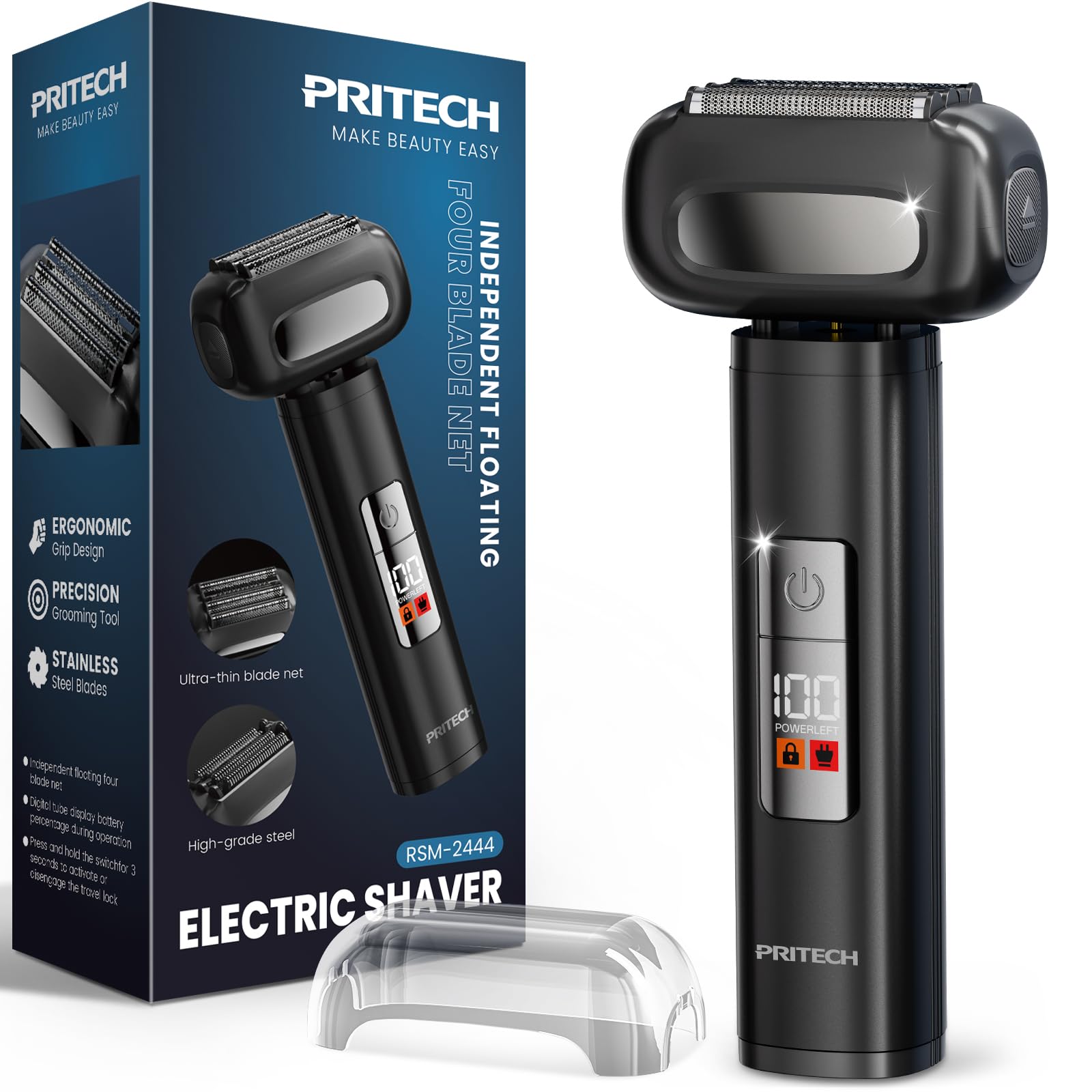 PRITECH Electric Foil Shaver for Men, Electric Razor for Men Face