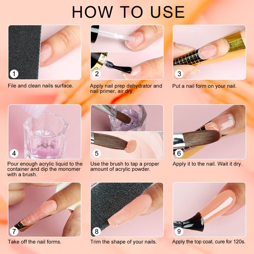 Saviland Nude Acrylic Powder - 1oz Professional Color Acrylic Nail Powder for Acrylic Nails Extension, 3D Nail Art Acrylic Polymer Powder, No Need Nail Lamp