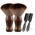 Barber Neck Duster Brush Wood Handle with Hook for Hair Cutting… (2pc)