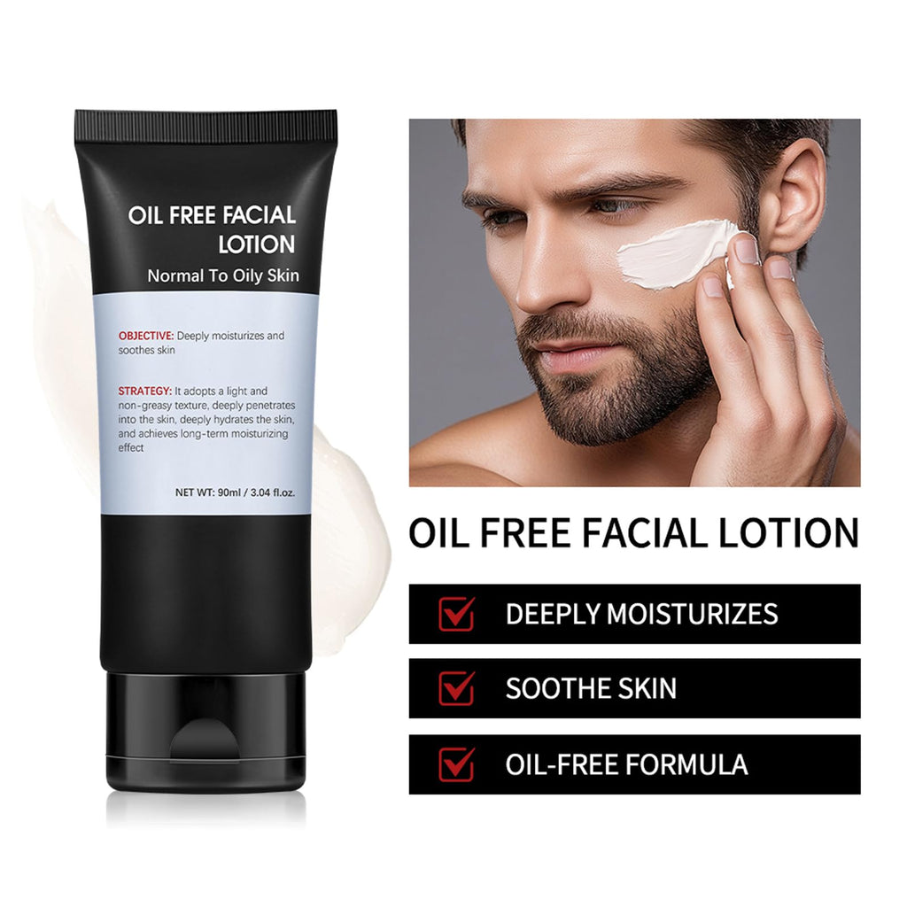 Easilydays Men's Face Moisturizer Cream, Deeply Moisturing & Wrinkle, Refrshing, Soothing, Firming, Geinger Extract, Aloe Vera, Oil Free Age Facial Skin Care, Day & Night Moisturizing, 3.04 Fl Oz