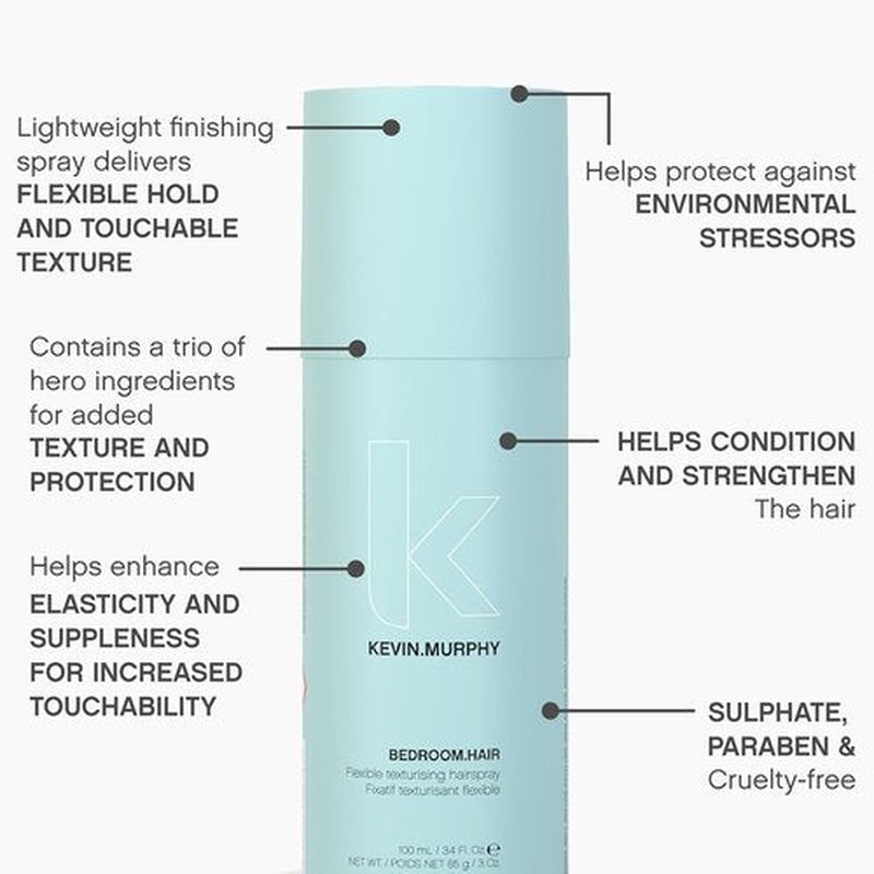 Kevin Murphy Bedroom Hair Flexible Texturizing Hairspray - 7.9 Ounce | Effortless Hold & Texture