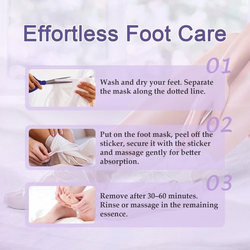 Foot Peeling Mask 5 Pack – Exfoliator & Foot Callus Remover – Feet Peeling Mask for Cracked Heel Treatment – Foot Masks for Dry Cracked Feet, Soft & Smooth Finish with Urea, Lavender & Salicylic Acid