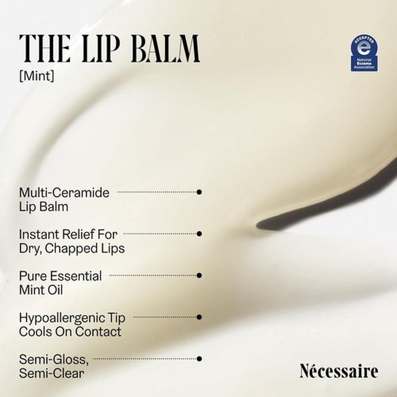 Nécessaire The Lip Balm - Hydrating Hyaluronic Acid Formula with Mint Oil & Niacinamide | 15 ml / 0.5 fl oz