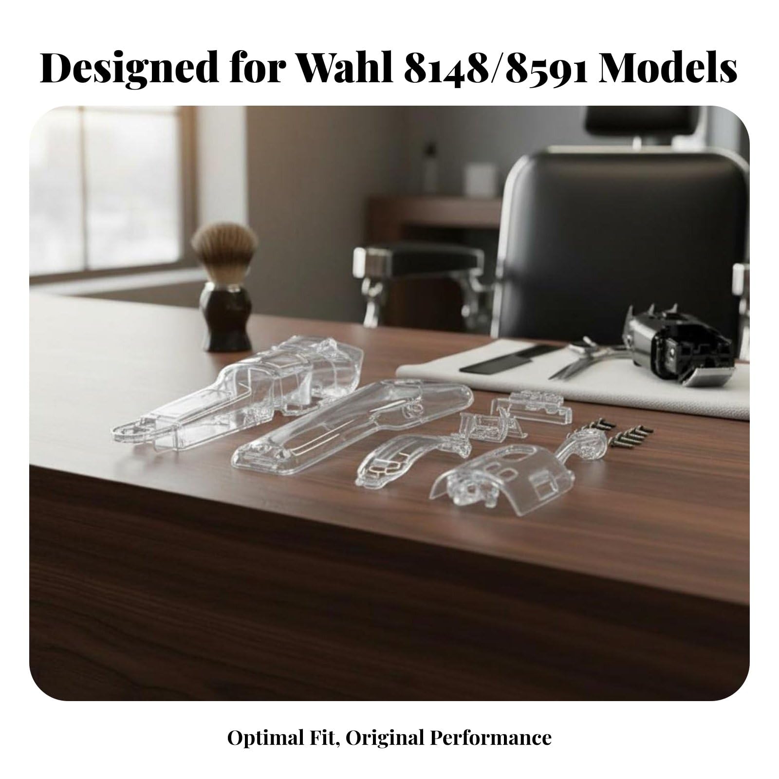 Fluorescent Hair Clipper Housing Shell Cover for Wahl 8148/8591/8504, Clear DIY Replacement Case