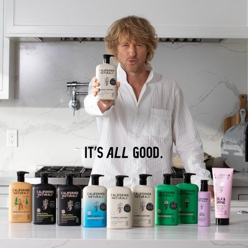 California Naturals Owen Wilson 2 in 1 Hair Shampoo and Body Wash, Wild Woods Fragrance, All Hair Types, Vegan, Natural, Cruelty, Silicone, Paraben & Sulfate Free Shampoo for Men & Body Soap, 16.5 oz