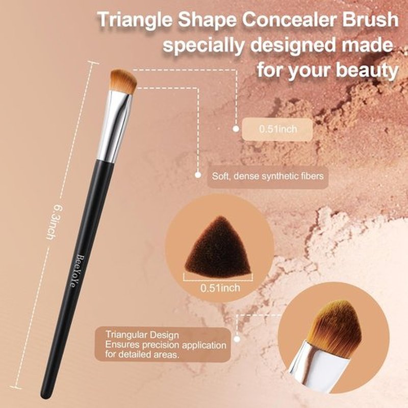 Skiennix Concealer Brush - Precision Undereye Makeup Tool for Brightening & Contouring | Triangle Design