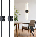 HEERTTOGO Battery Operated Wall Sconces - Set of 2 Dimmable LED Lights with Remote Control | 360° Rotatable, 3-Color Temperature