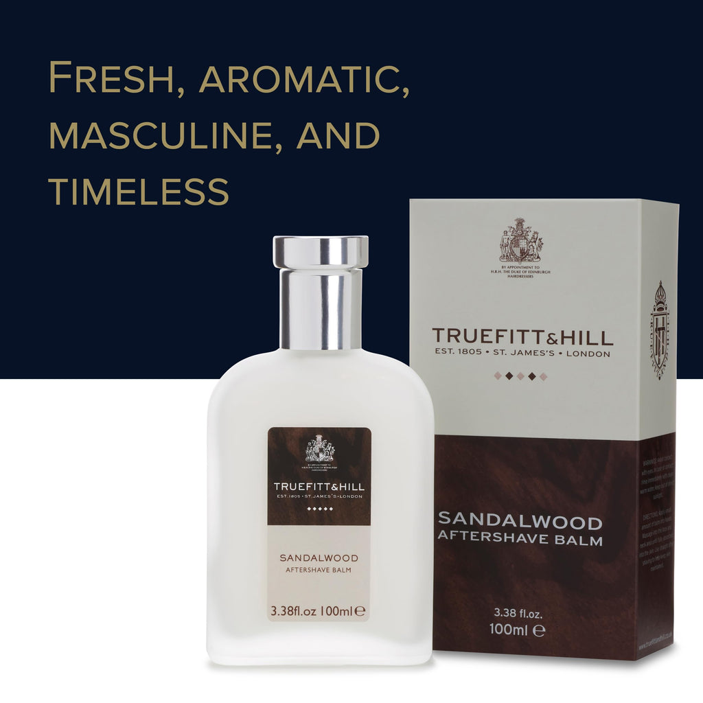 Truefitt & Hill Sandalwood After Shave Balm for Men, Fresh Classic scent, 3.38 oz.