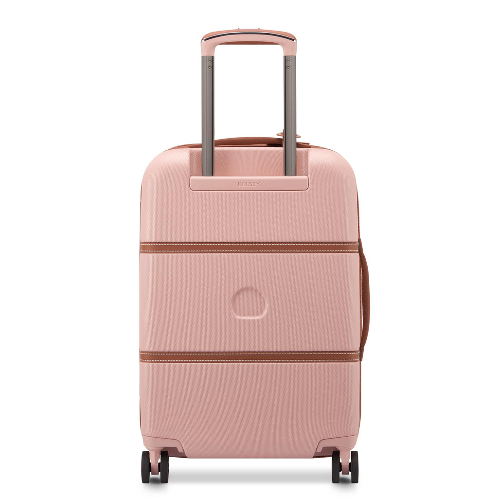 DELSEY PARIS Chatelet Air 2.0 Carry-On Plus Suitcase 20 Inch, Hardside Polycarbonate Luggage, Dual-Density Spinner Wheels, TSA Lock, USB Port, Blush Pink