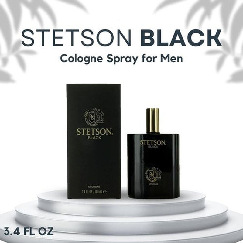 Stetson Black Cologne for Men - Invigorating Scent in 3.4 Ounces Spray Bottle