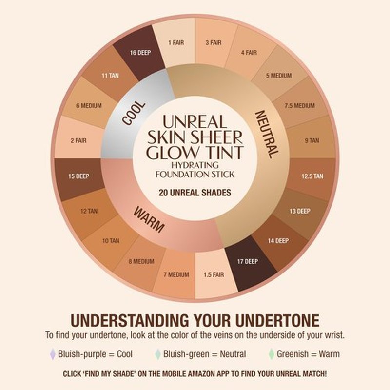 Charlotte Tilbury Unreal Skin Tint & Sheer Glow Hydrating Foundation Stick - Cream Foundation Makeup with Sheer-to-Light Coverage & a Buildable Formula - Blurring, Smoothing & Nourishing - 2 Fair
