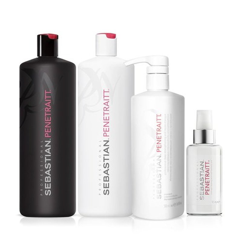 Sebastian Penetraitt Hair Care Bundle - 4-Piece Strengthening Set for Dry, Damaged & Colored Hair