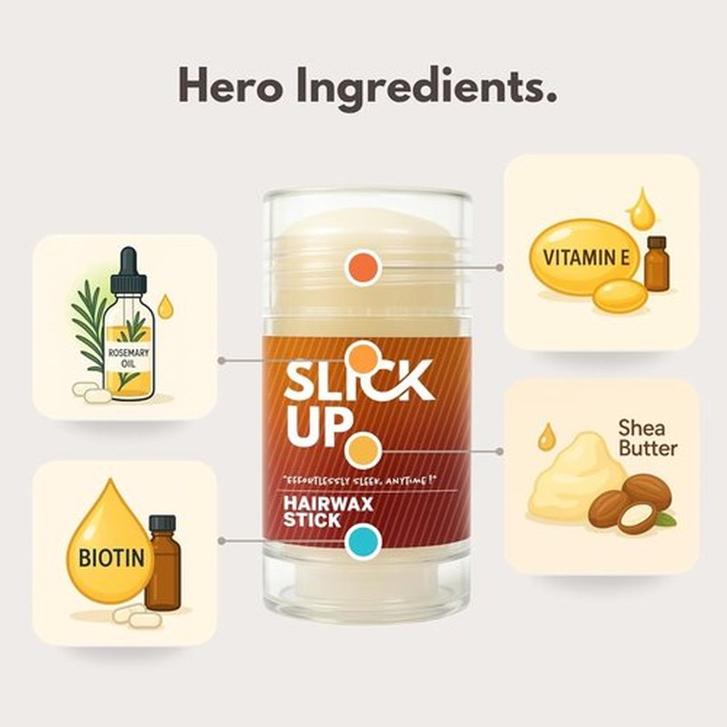 SLICKUP Hair Wax Stick for Women - Tame Flyaways & Baby Hairs | Non-Greasy Styling Wax - 30g