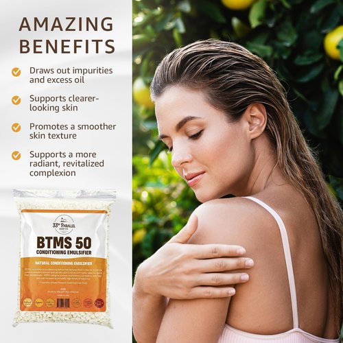 33rd PARALLEL | BTMS 50 (2 oz) Conditioning Emulsifier | 100% Natural Plant Derived | Behentrimonium Methosulfate Cetearyl Alcohol Emulsifying Conditioner | Product of USA (2 Ounces)