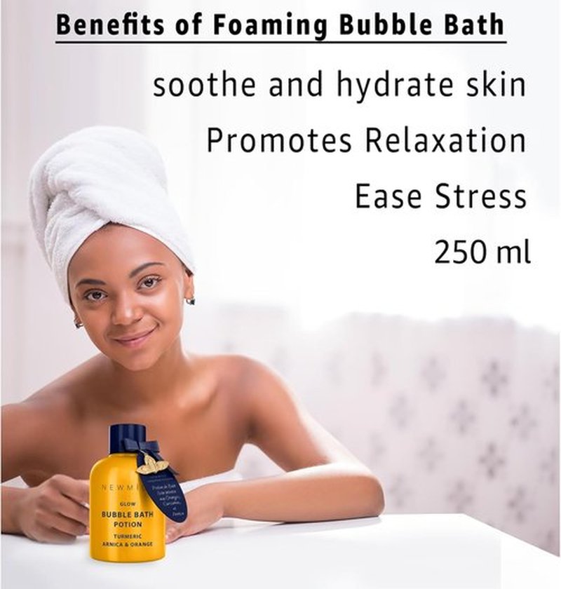 Nutritious Bubble Bath - Long-Lasting Foam with Turmeric & Orange | Skin Healing & Relaxation Spa Gift for Women