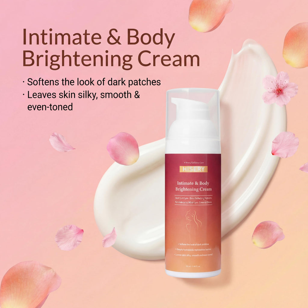 Hisery Body Brightening Cream for Uneven Skin Tone – Underarms, Knees, Elbows & Bikini Line, Niacinamide, Vegan