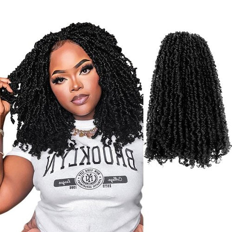 Cisinpo Yanky Twist Crochet Hair 14 Inch 10 Packs Pre-Looped Natural Black Yankee Twist Mini Passion Twist for Black Women (1B, Total 200 Strands)