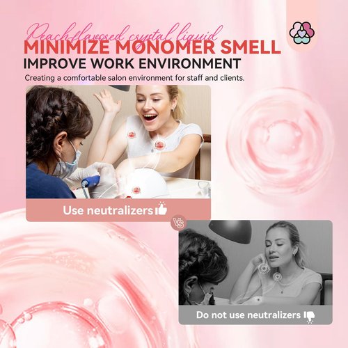 SAVILAND Monomer Odor Neutralizer: 30 ml Peach Scent Monomer Drops Odor Out for Acrylic Nail Liquid Monomer Drops Nail Monomer Smell Eliminator with Dropper Nail Tech Acrylic Nails Salon Home Use
