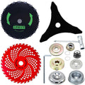 GOROBU Brush Cutter Blade Set with Adapter Kit, 9" 20T Chainsaw Tooth Cutter, 9" 36T Carbide Tipped Blade, 10" 3T Carbon Steel Blade, for Stihl Husqvarna Sears Echo Poluan Redmax Shindaiwa