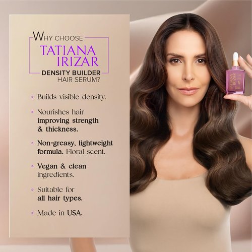 Hair Thickening Serum - Hair Density Serum Builder for Women Made in USA 30ml - Clinically Proven Scalp Treatment Non-Greasy - Biotin, Argan, Caffeine & Pea Peptides - Thinning, Fine or Damaged Growth