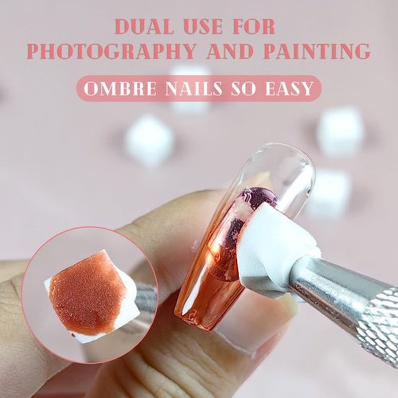 MKNZOME Patting Gel Nail Polish, 9 Colors Jelly Painting Gel Palette Red Pink Purple Yellow Green Blue Orange Blooming Aura Nails with Nail Sponges for Ombre, Grabbing Pen for French Manicure DIY