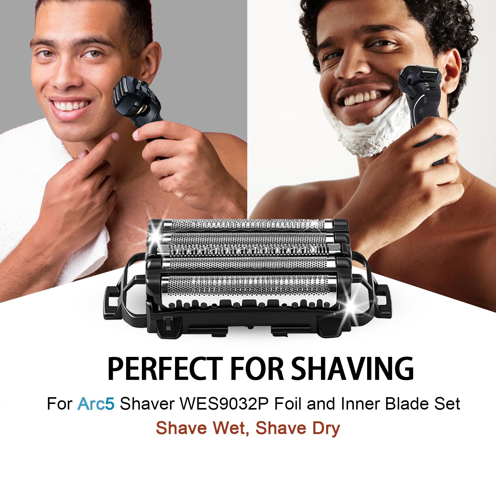 VIDSA WES9032P Outer Foil & Inner Blade Set for Electric Shaver Arc 5 ES-LV61 ES-LV65 ES-LV67, ES-LV81 ES-LV95 ES-LV97 Models…5-Blade Shaver Head for Wet/Dry Useies.