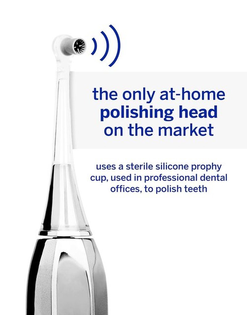 Supersmile Zina45™ Sonic Pulse Toothbrush - Angled Brush with Polishing Head for Whiter Teeth
