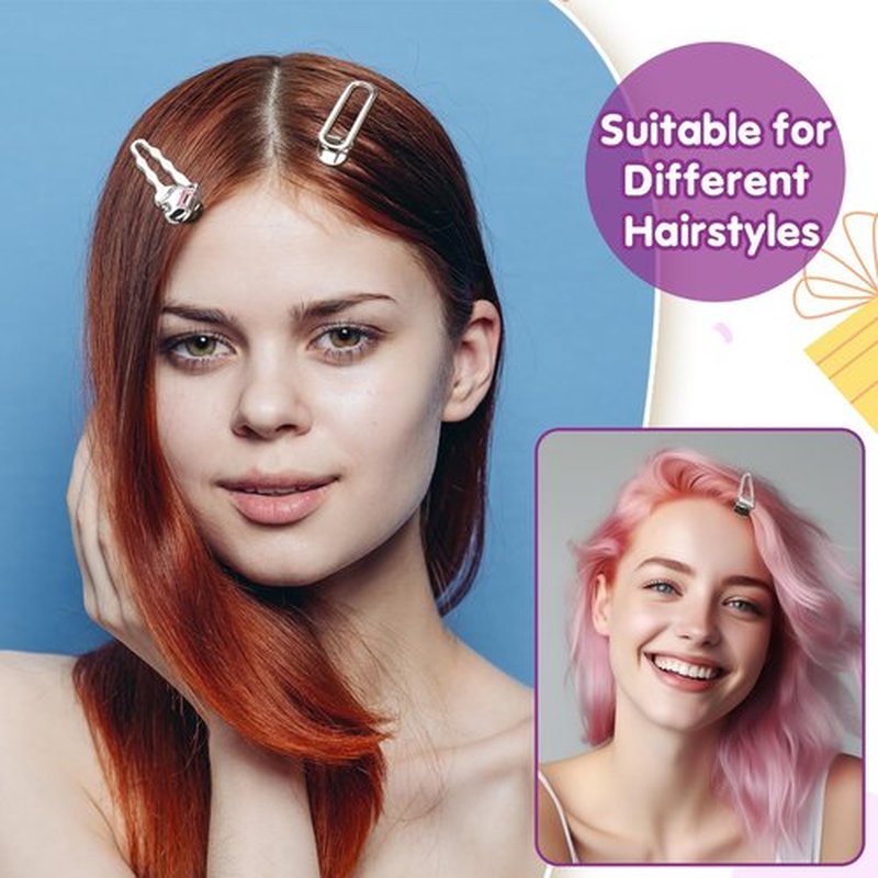 Hoemwarm 48 Pcs Y2k Hair Clips Set for Girls,Pink Kawaii Star Hair Clips 2000s Non Slip Accessories Styling Tools Retro Cross Love Pentagram Cool Hair Barrettes Kids Women