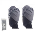 SELARUS 100% Turkish Cotton Hair Towel Wrap for Women,Non Microfiber,Super Absorbent,AntiFrizz,Plopping Hair Drying Waffle Bath Towels for Curly,Long&Thick Hairs,Head Wrap,2 Pack10x26inc (Grey+Grey)