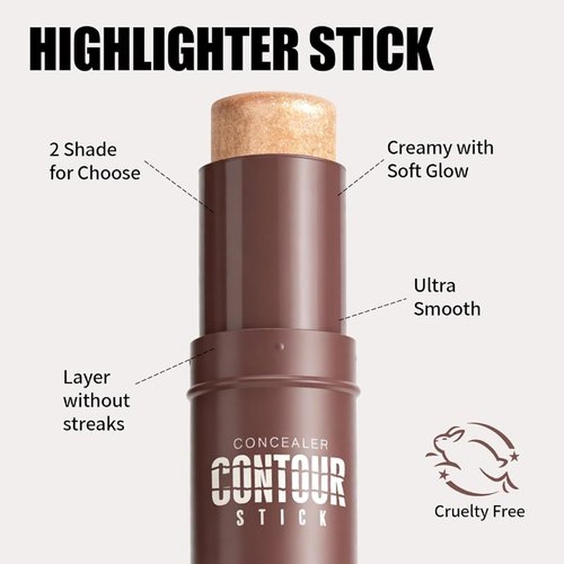 Sheer Glow Highlighter Stick by [Brand Name] - Blendable & Buildable Radiance for All Skin Tones (01 Pearl Shimmer)