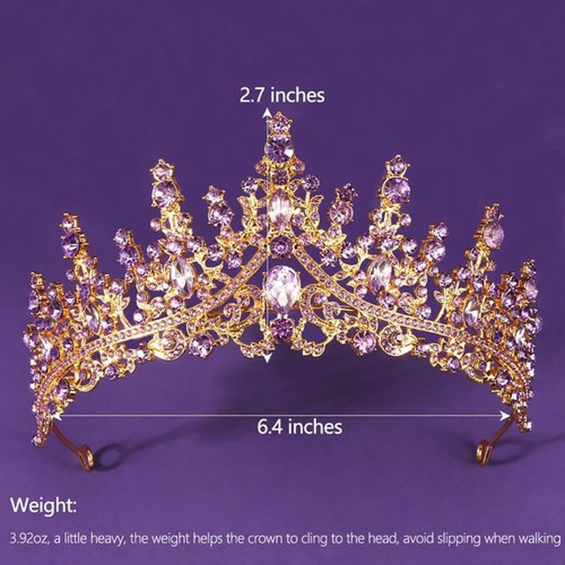 TOBATOBA Purple Crown for Women Crystal Queen Crown Princess Tiara, coronas para 15 años corona para pastel, Wedding Tiara for Bride Bridal Hair Accessories Birthday Prom Pageant Party Halloween