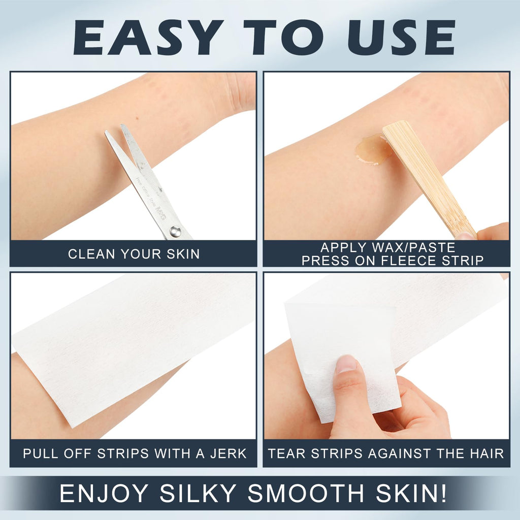 Tudomro 4000 Pcs Large Wax Strips Bulk for Hair Removal 8 x 3 Inch Non Woven Waxing Strips Body Epilating Wax Paper for Women Men Arms Legs Armpit Chest Back Bikini Hair Removal