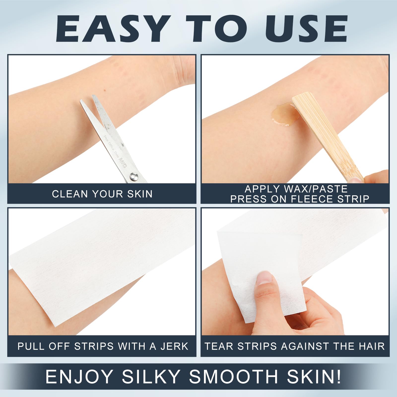 Tudomro 4000 Pcs Large Wax Strips Bulk for Hair Removal 8 x 3 Inch Non Woven Waxing Strips Body Epilating Wax Paper for Women Men Arms Legs Armpit Chest Back Bikini Hair Removal