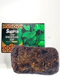Raw natural authentic organic African black soap bar for acne and dark spots, face and body ghana black african soap scented with mint.